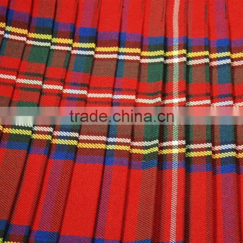 Black Stewart Scottish Tartan 6 Yard Kilt Three Buckle