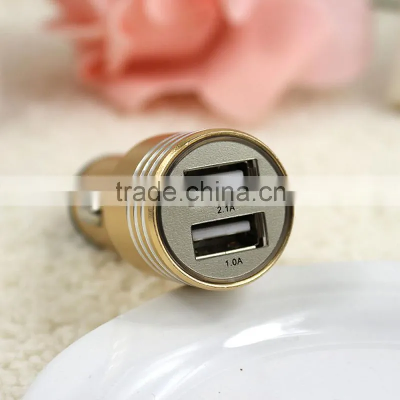Hot Selling Car Accessories Usb Car Charger Colorful Automatic Mobile Phone car Charger 2016