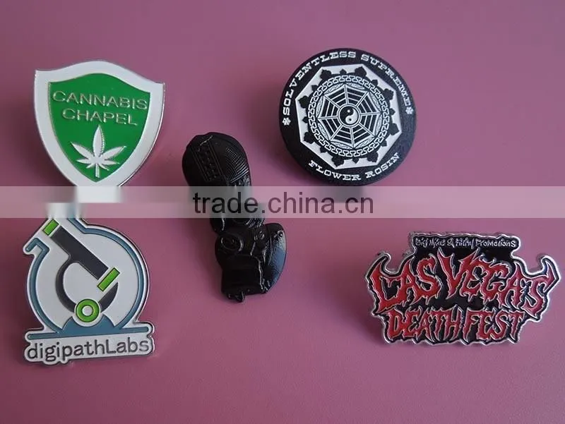 FLOWER ROSIN design black pin badge