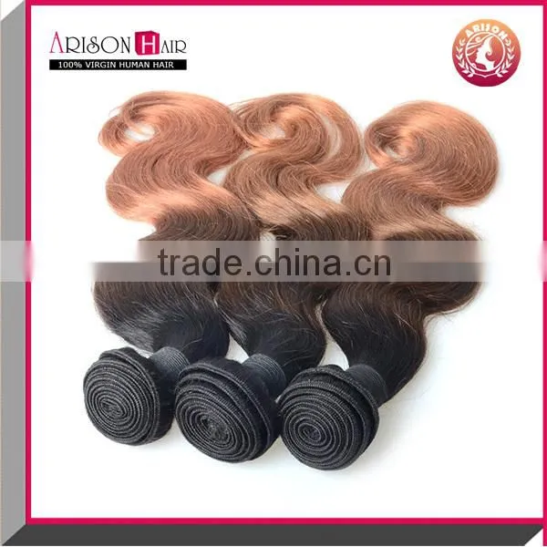 T Hair Products Ombre Hair Extensions 8A Brazilian Virgin Hair Body Wave 3pcs Brazilian Human Hair Weave Bundles 1B 4 30