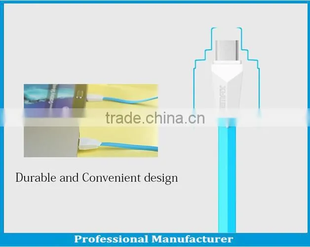 High qaulity Remax 1M length TPE Copper Core 2.1A Aliens micro usb cable for Android