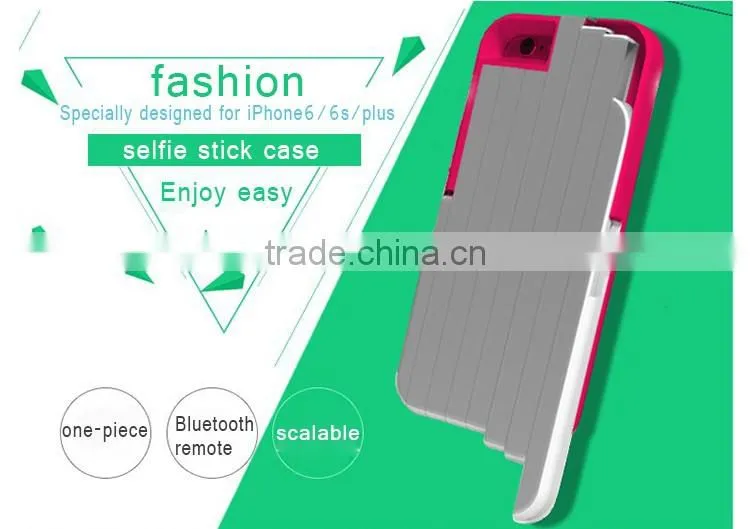 2016 design new trend phone cases selfie stick with bluetooth shutter button aluminum material stikbox case for iphone6s