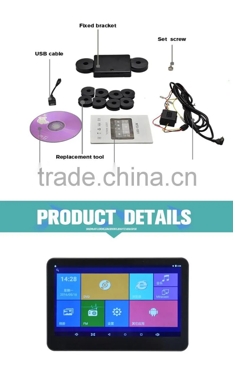 2016 Newest Android car headrest monitor ,Android system and dvd player 2 in 1