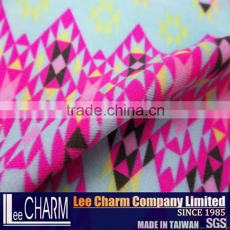 Nylon Spandex Geometry Print Swimming Fabric