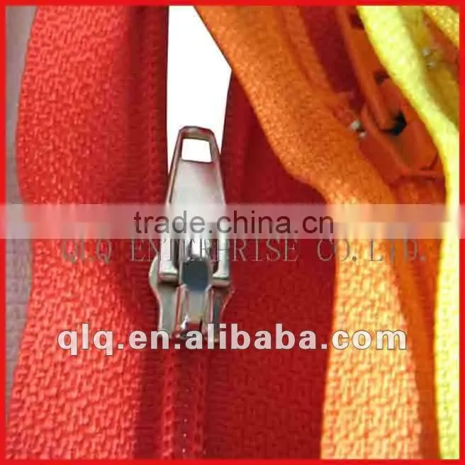 Nylon Open Ended Zipper with Sliders