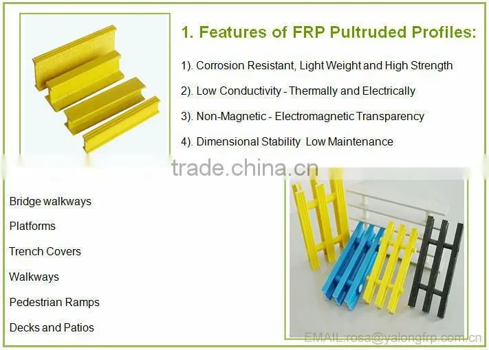 Various specification fiber reinforced grating, high strengh and anti corrosion fiber reinforced plastic floor grating