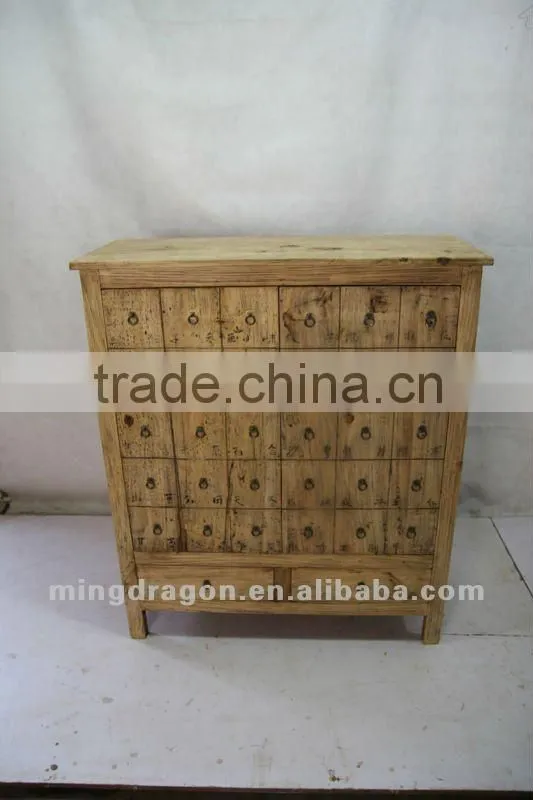Chinese antique furniture pine wood shanxi medicine cabinet style two door two drawer cabinet