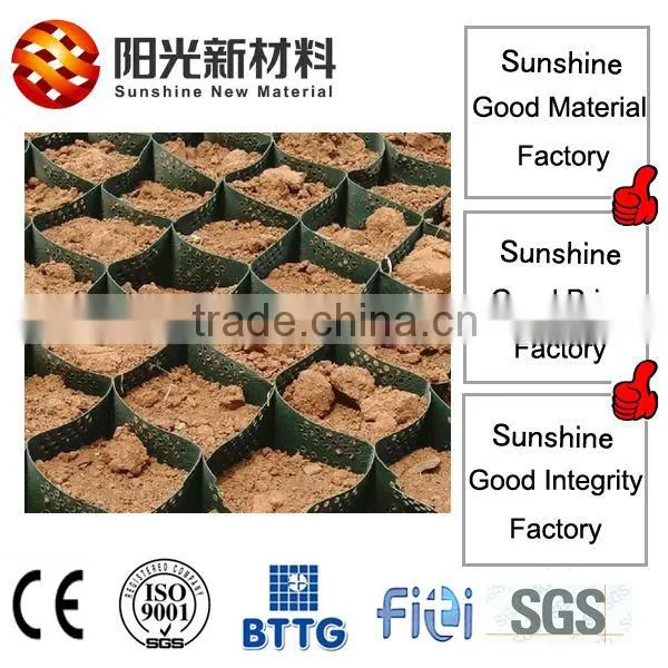 HDPE geocell used for road construction