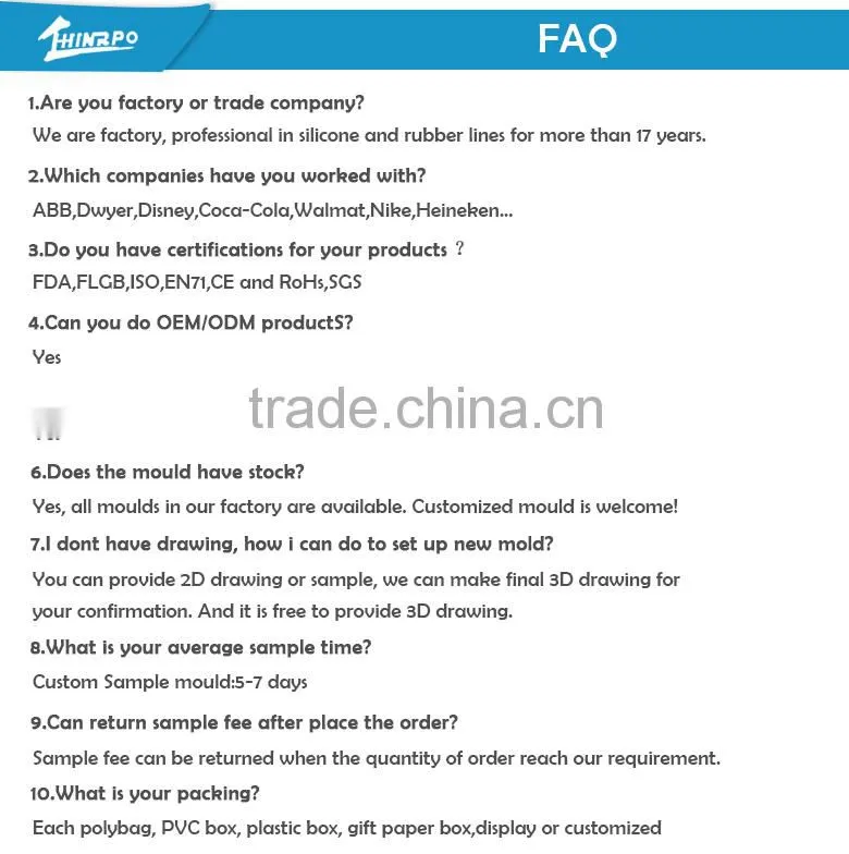 Professional moulded item oem injection pastic mould Rubber Moulded Products