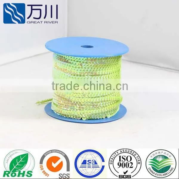 High quality golden sequin paillette strimming wholesale spangle sequin string