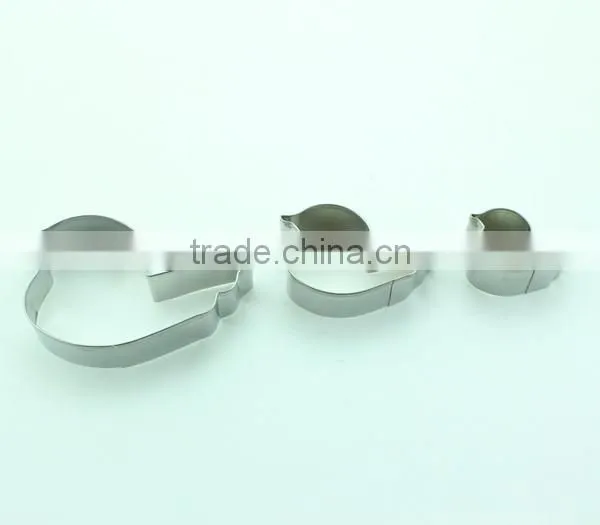 Stainless Steel Little Birds Shaped 3pcs Cake Mold Set