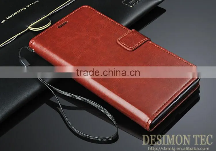 Crazy horse Custom LOGO Cheap price for Xiaomi Redmi Note leather case