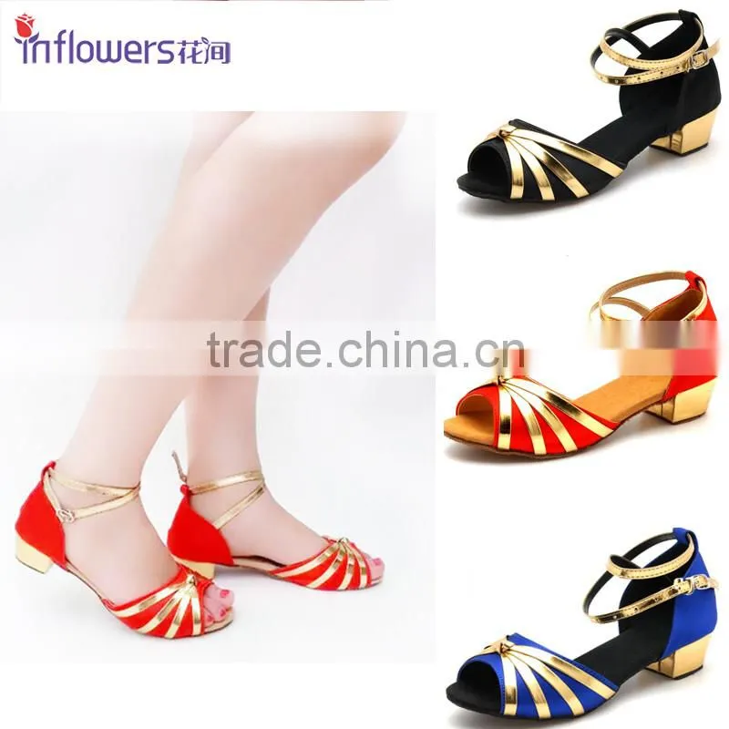 Children latin dance shoes low heel girls Ballroom/Latin shoes