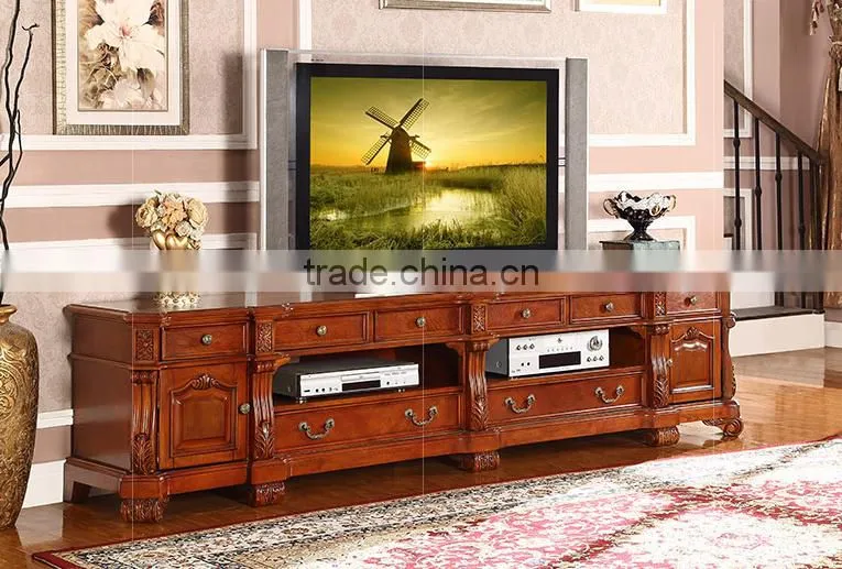 American antique style solid wood tv cabinet with drawers T-231