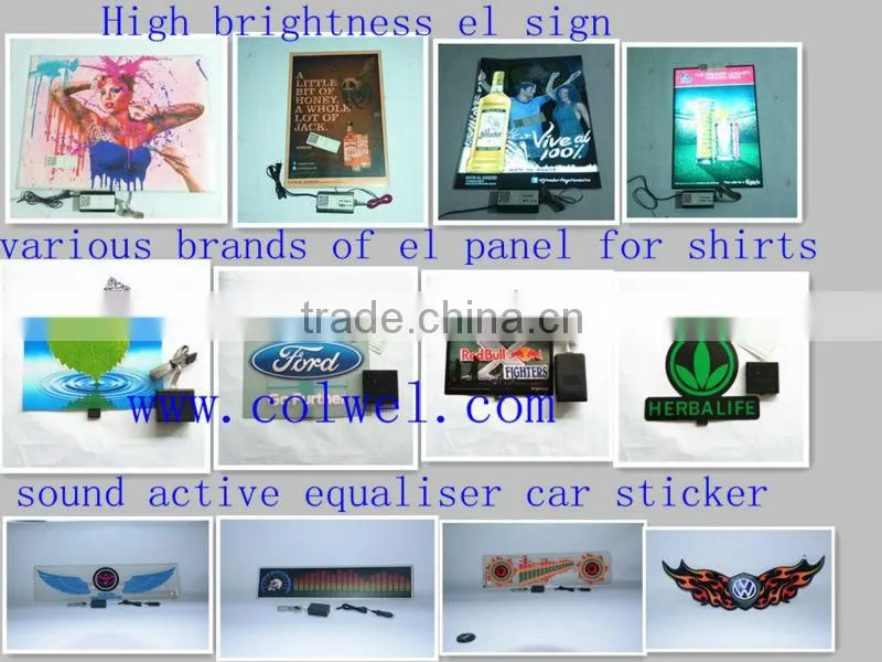 New style sound active flashing equalizer el car sticker ,customing your own design