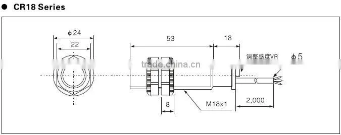 liquid flow sensor CR18-8DN NPN NO M18 fuel level sensor capacitive proximity switch