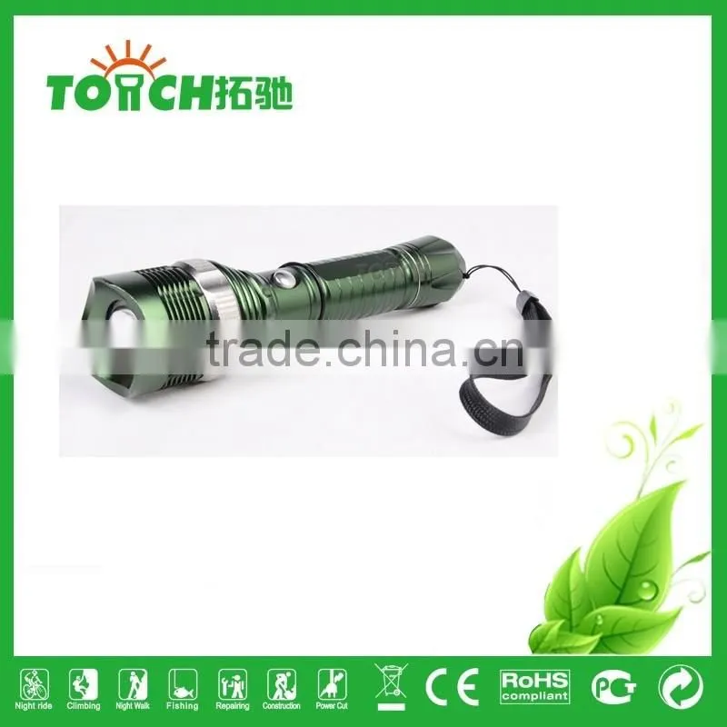 High Power 3 modes Flashlight Bike light Zoomable waterproof Camping LED Flashlight recharger flash light