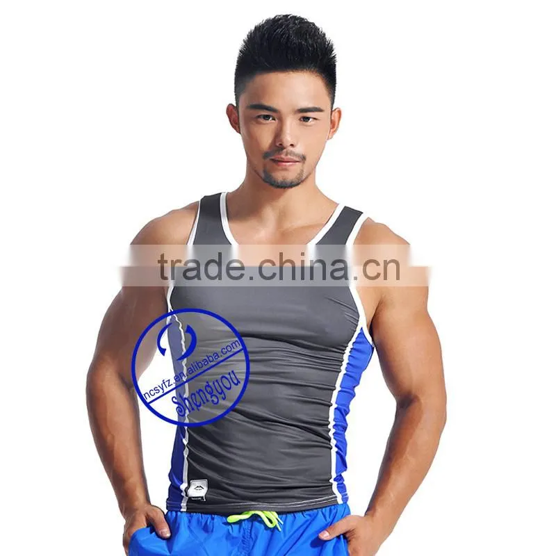 custom Polyester spandex mens dri fit tank top