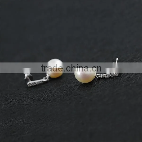 2014 Fashionable Pearl Earring Natural Fresh Water Pearl Earring Designs