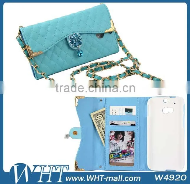 For HTC M8 One 2 Flip Leather Purse Wallet Cover Case