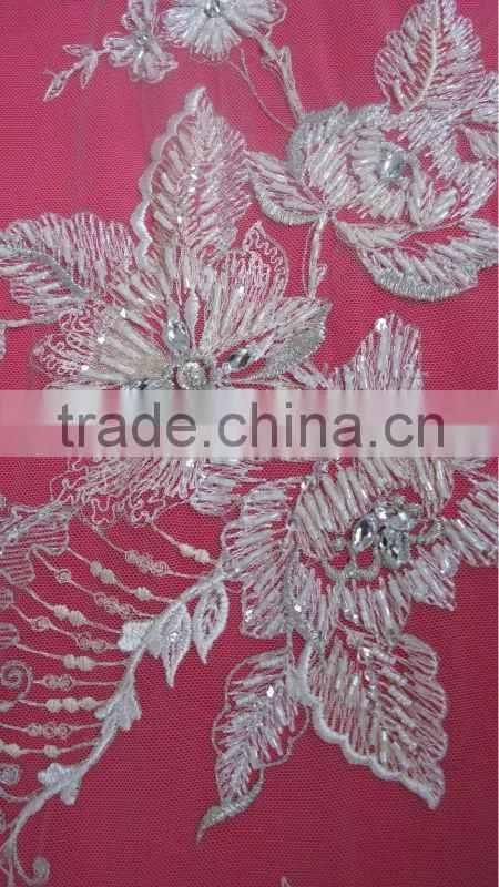 Beautiful design 3d birdal fabric and lace