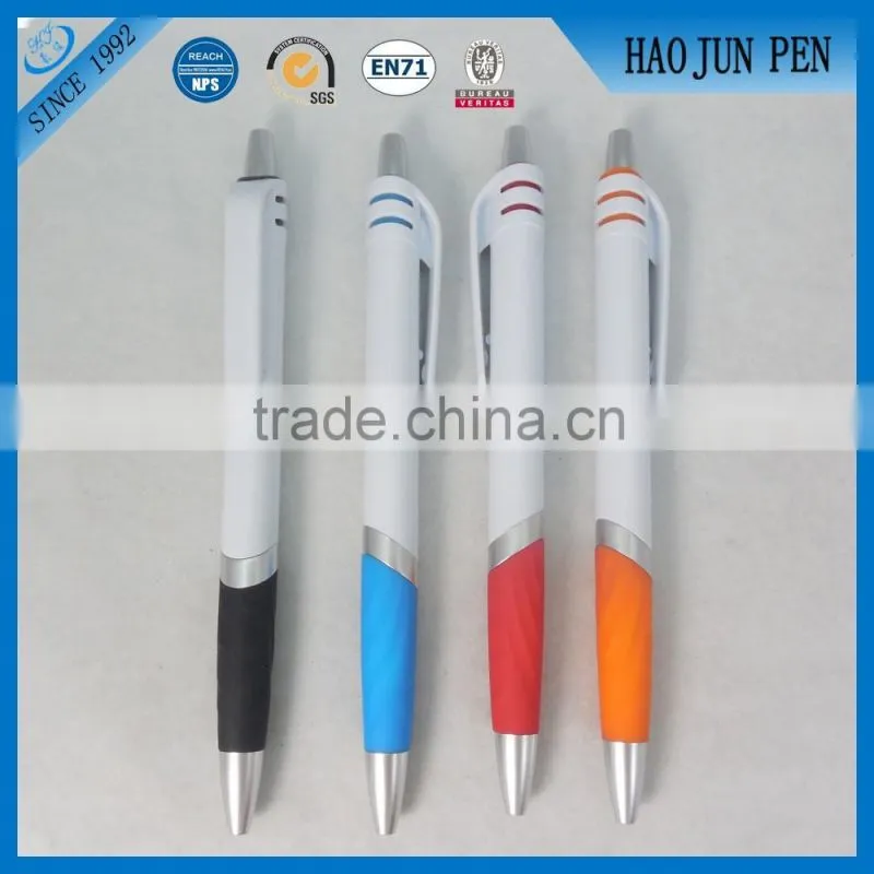 Not novelty plastic ballpoint pen with rubber