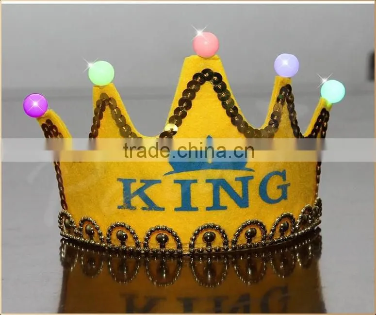 Birthday party LED light up crown hat