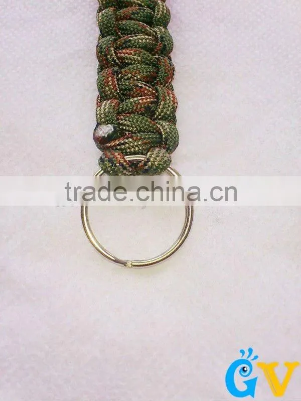 550 Survival Paracord Keychain Camo for Key Zipper Whistle Knife Holder