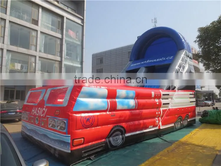 Lanqu inflatable High Quality supper car dry slide bounce round water slide
