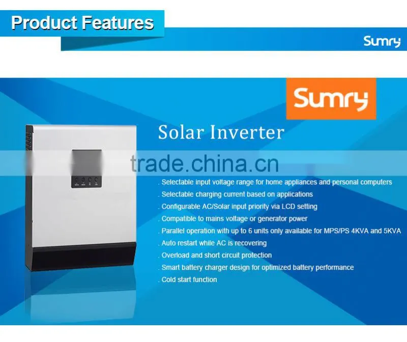 For home solar system 4KVA 3200W pure sine inverter with PWM controller