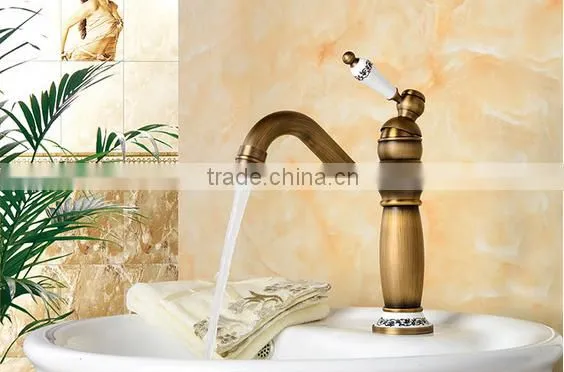 Electroplating Gold Dual Handle Bathroom Basin Faucet Sink tap