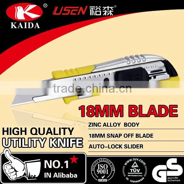 new developed zinc handle 18mm snap off blade utility cutter
