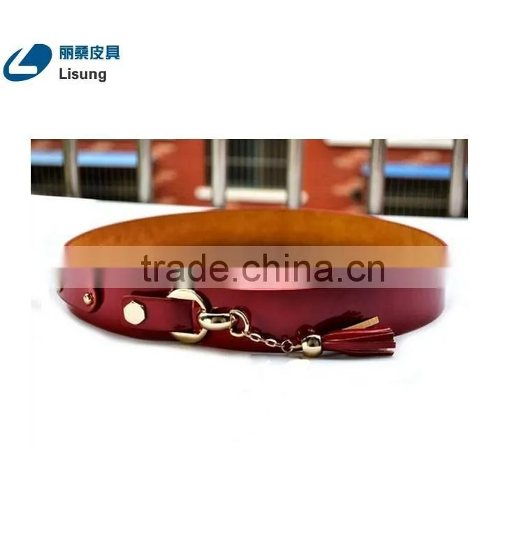 Fashion Studs Genuine Leather Women Waist Belt With Tassel