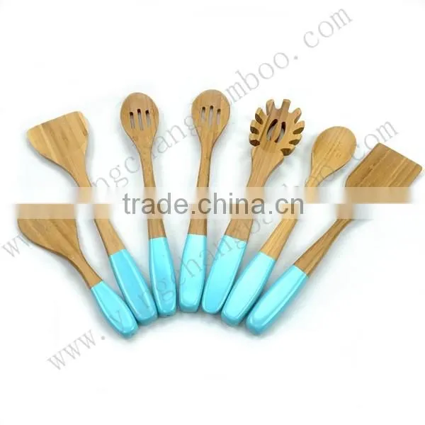 Bamboo colorful personalized cute kitchen utensils