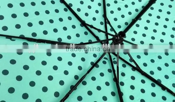 Ladies Long Umbrella with Polka Dots Printing