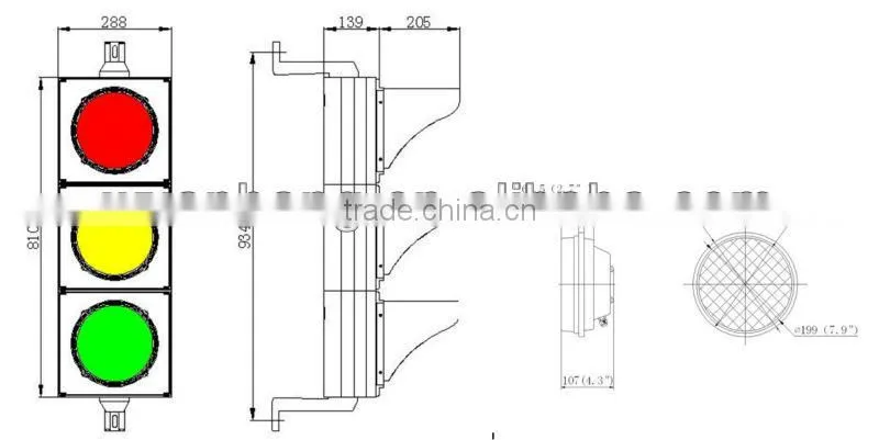 200mm PC housing Hi-flux Led Traffic lights