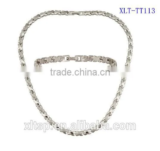 XLT-TT292 Titanium Magnetic Necklace and Bracelets Set