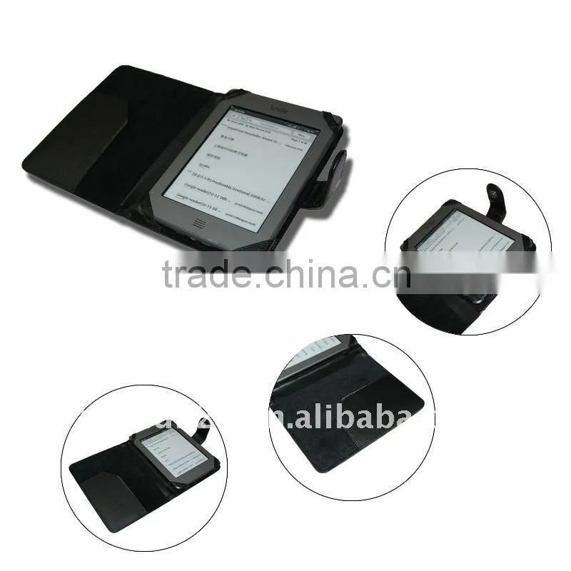 Booklet Leather Folio Cover Case for the new Kindle 4 & Kindle Touch