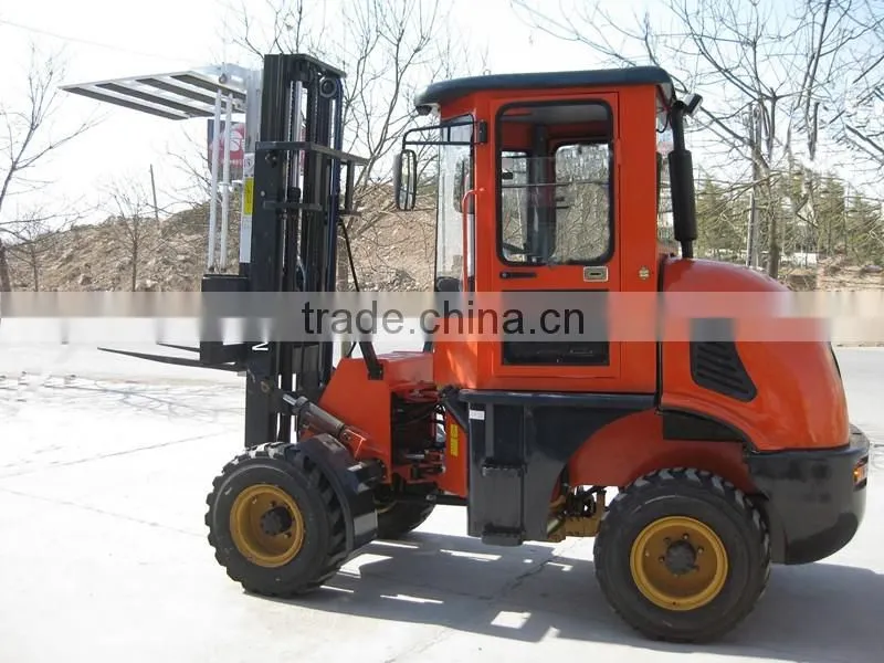 3 Ton 4wd Hydraulic 3m Lifting Height Rough Terrain Forklift Truck