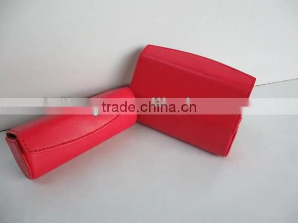 cute round leather lipstick holder with mirror