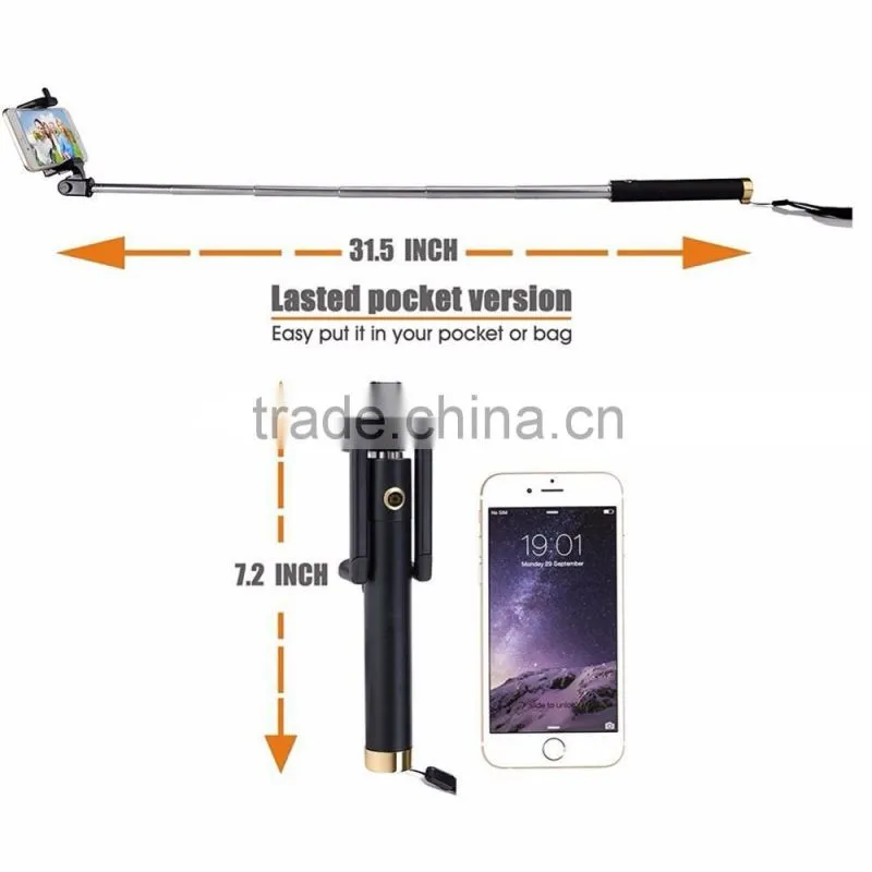 wired mini pocket selfie stick