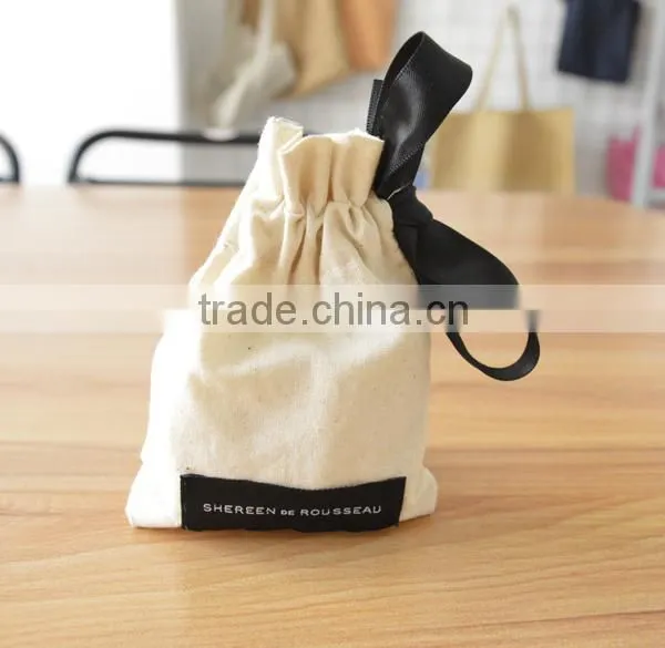 Custom Cotton Bag Drawstring Bag Jewelry Pouches (20150729J59)