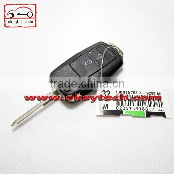 High Quatity Car Key for vw romote button key shell for 1J0 959 753 DJ vw flip remote key shell
