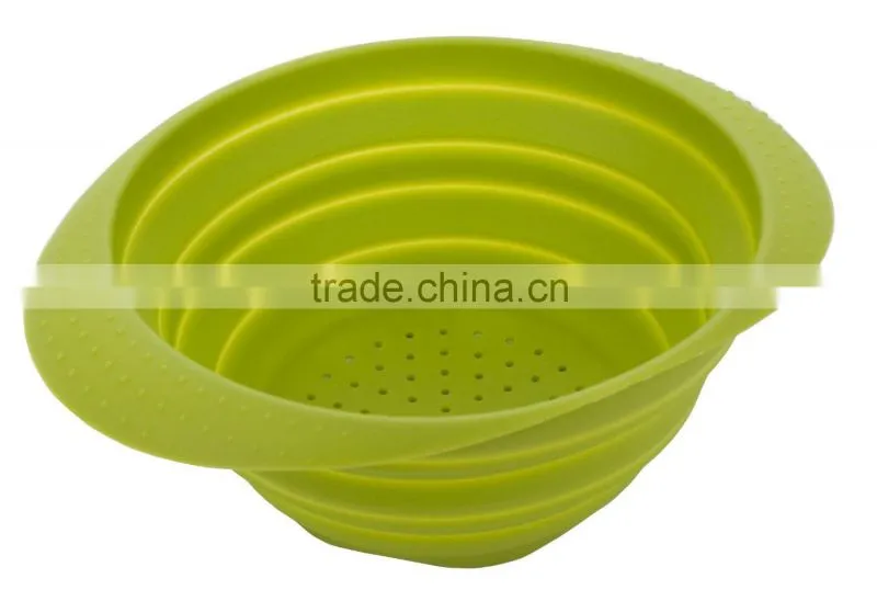 Eco-friendly High Quality Folding Food Silicone Strainer
