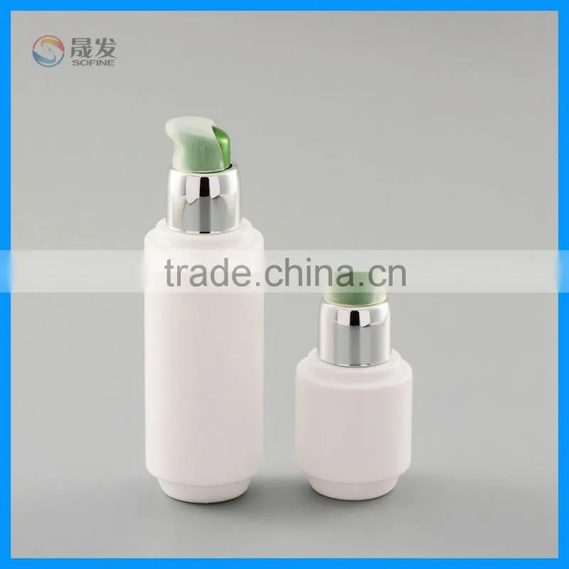 Soft touch Round plastic cosmetic lotion pump bottle for sale