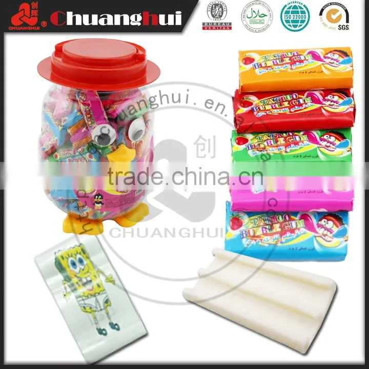Chewing Gum in Three Layer Lunch Box / Bubble Gum with Tattoo