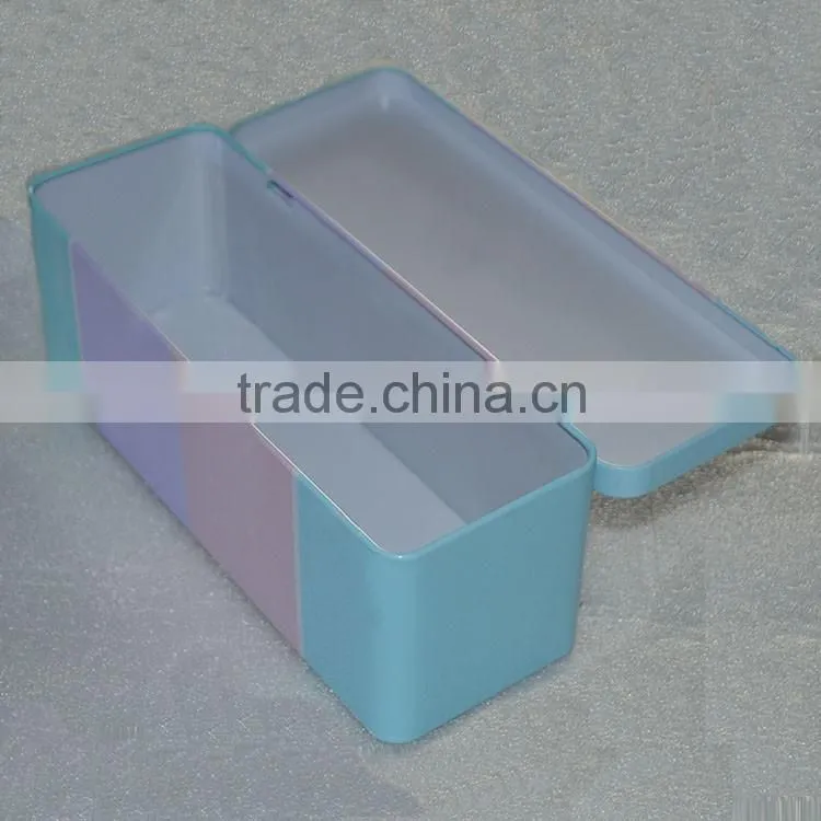 rectangle hinged metal pencil pen tin box/color pattern metal pencil boxHigh quality customized pencil tin box