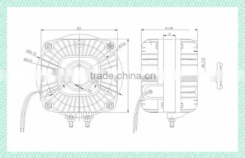 YJ82 Series high quality low noise copper wire single phase fan motor