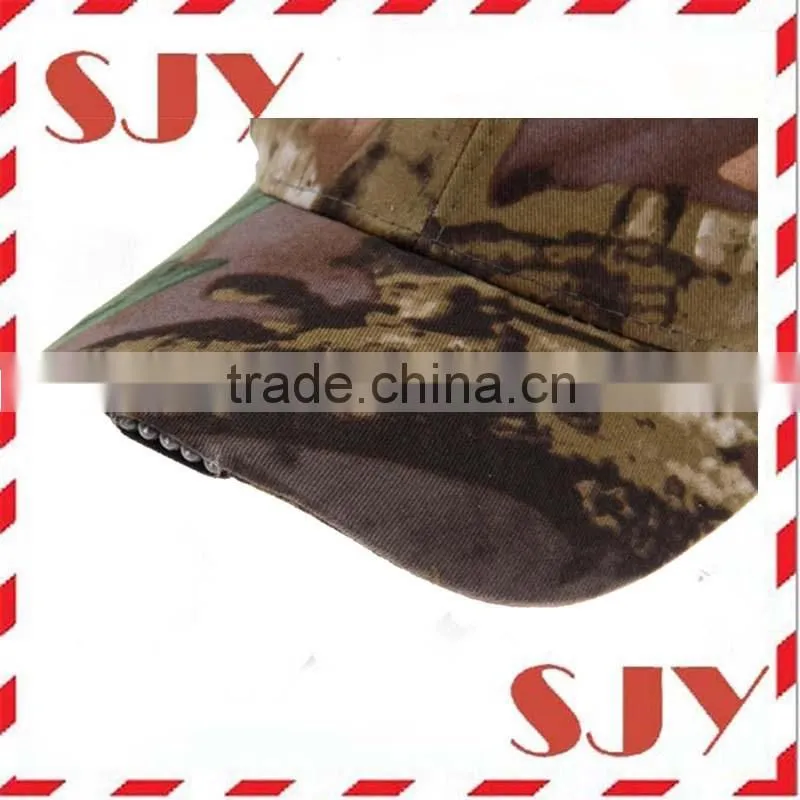 5 Lights Camo Camouflage Fishing LED Hat Caps