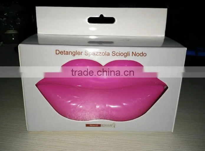 New Style Professional Lip Shape Customized Head Massage Styling Care Easy Carry Hair Comb With Mirrow